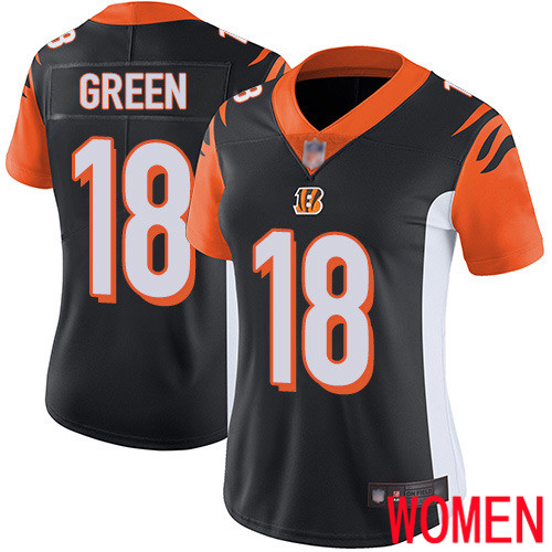 Cincinnati Bengals Limited Black Women A J  Green Home Jersey NFL Footballl #18 Vapor Untouchable->women nfl jersey->Women Jersey